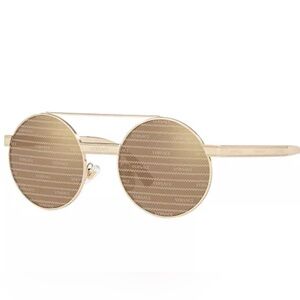 Versace Gold Monogram Round Sunglasses